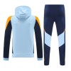 Real Madrid Hoodie Training Sweatshirts 2024-25 Blaue Für Herren